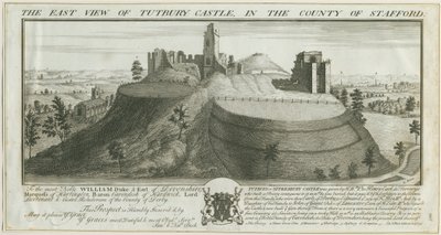Castelo de Tutbury - Vista Leste: gravura de Samuel Buck