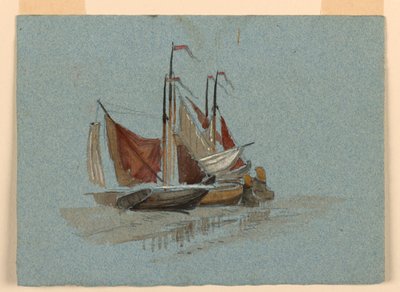 Desenho, Esboços. Barcos à vela de pescadores, 1872 de Samuel Colman