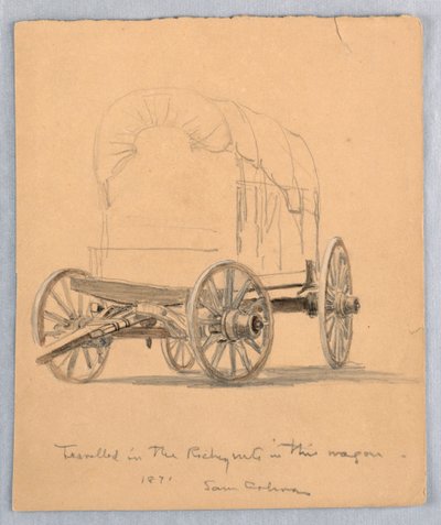 Desenho, Estudo de vagões cobertos, 1871 de Samuel Colman