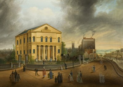 Domingo de manhã, Ir à Igreja, c.1832 (óleo sobre tela) de Samuel Colman