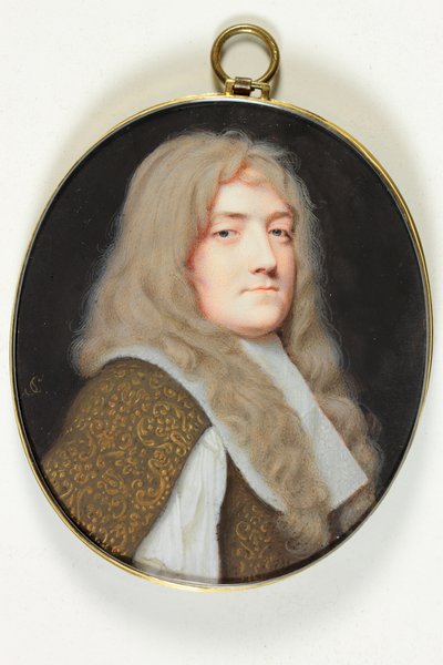 Um cavalheiro vestido de branco (aguarela em velino) de Samuel Cooper