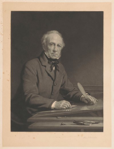 Retrato de Samuel Cousins a trabalhar numa estampa de Samuel Cousins (signed by artist)