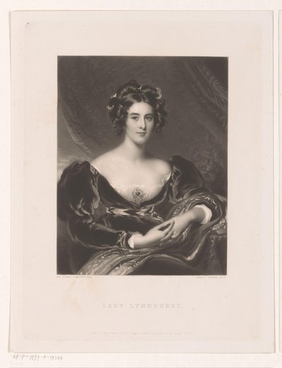 Portret de Sarah Garay Lyndhurst Lady Lyndhurst (título no objeto) de Samuel Cousins