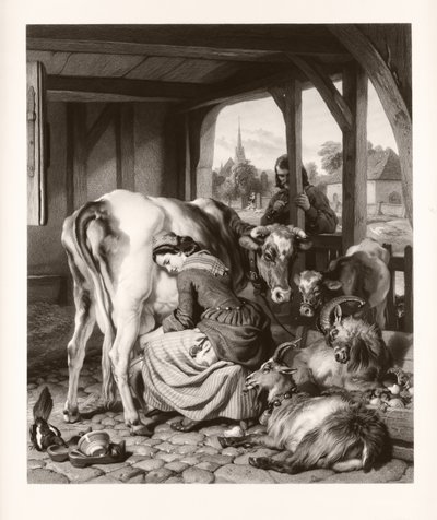 A Criada e a Magpie (mezzotint) de Samuel Cousins
