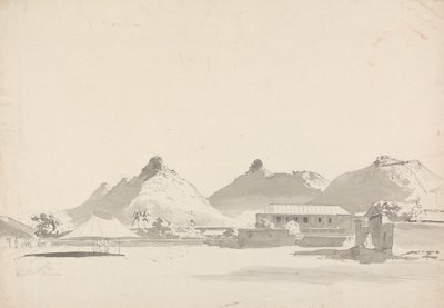 Acampamento Militar com Fortes em Colinas Atrás de Samuel Davis