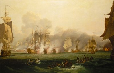 A Batalha de Trafalgar, 21 de outubro de 1805, início do século XIX (óleo sobre tela) de Samuel Drummond