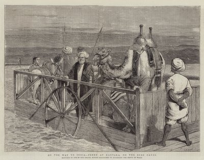No caminho para a Índia, Ferry em Kantara, no Canal de Suez de Samuel Edmund Waller