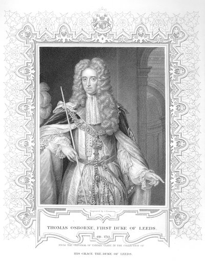 Retrato, de, thomas osborne, gravura, (bw, photo) de Samuel Freeman