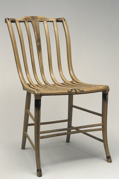 Cadeira lateral, c. 1808-1812 (bétula, carvalho faia, tinta) de Samuel Gragg