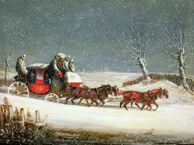 The Royal Mail in Deep Snow (óleo no painel) de Samuel Henry Alken