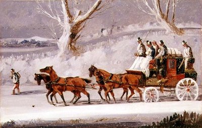 The Royal Mail in a Snow Storm (óleo no painel) de Samuel Henry Alken