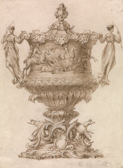 Desenho para um Troféu de Caça ou Taça Amorosa de Samuel Howitt