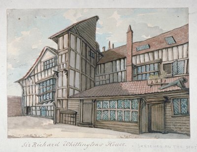 Casa de Sir Richard Whittington, Milton Street, Cidade de Londres, 1800 de Samuel Ireland