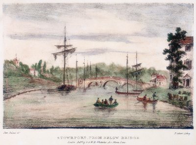 Stourport-on-Severn, Worcestershire, abaixo da ponte, c1795. de Samuel Ireland