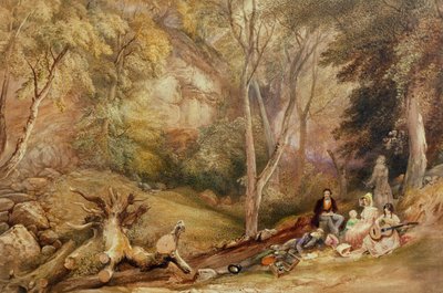 Uma Festa de Esboço em Leigh Woods, c. 1830 de Samuel Jackson