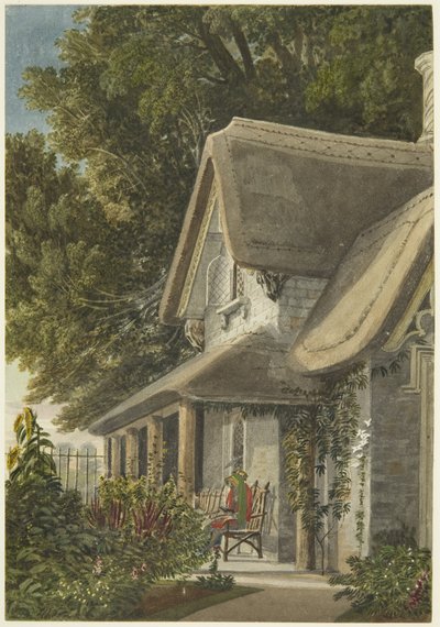 The Lodge, Broomwell House, Brislington, c.1824 (lápis e aguarela sobre papel) de Samuel Jackson