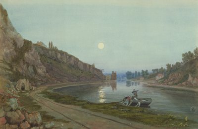 As Casas Novas e Velhas à luz da lua, c. 1825 de Samuel Jackson