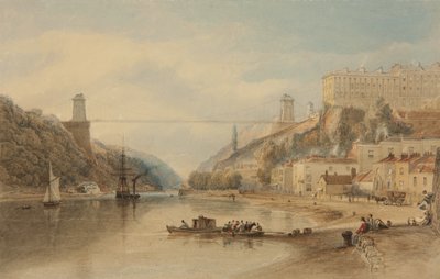 A Ponte de Suspensão Proposta de Rownham Ferry, c. 1836 de Samuel Jackson