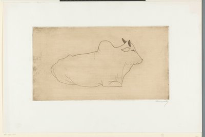 Zebu reclinado de Samuel Jessurun de Mesquita (signed by artist)