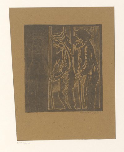 Dois homens na figura com os olhos fechados de Samuel Jessurun de Mesquita (signed by artist)