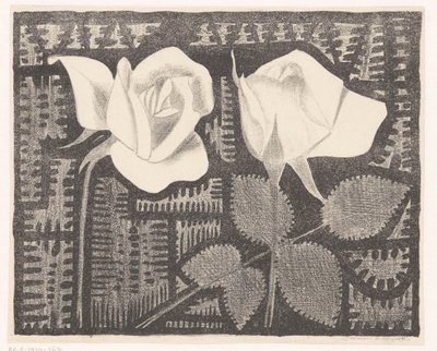 Duas rosas de Samuel Jessurun de Mesquita (signed by artist)
