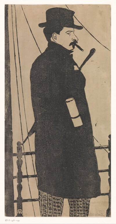 Auto-retrato com casaco e chapéu de Samuel Jessurun de Mesquita (signed by artist)