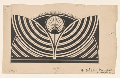 Desenho para um carimbo de tipografia ornamental de Samuel Jessurun de Mesquita