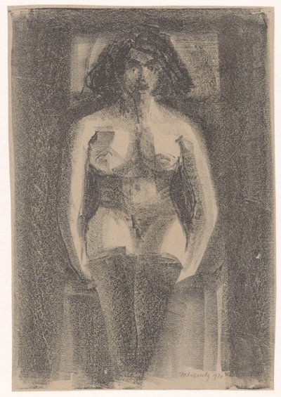 Nu feminino sentado, com meias de Samuel Jessurun de Mesquita