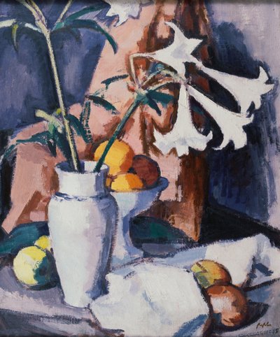 Lírios de Madonna, c.1926 de Samuel John Peploe