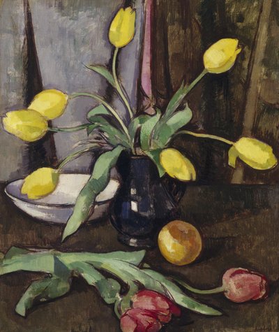 Natureza-morta com tulipas (óleo sobre tela) de Samuel John Peploe