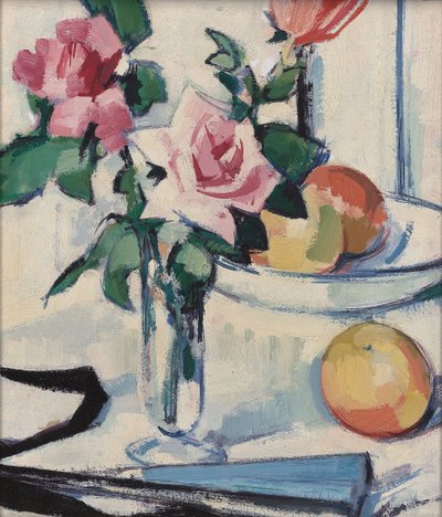 Ainda vida com rosas cor de rosa, de Samuel John Peploe