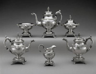 Serviço de Chá e Café, c. 1824-1829 (prata) de Samuel Kirk