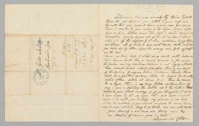 Carta a Giles Saunders de Samuel M. Fox sobre o tráfico de escravos, 17 de abril de 1848. de Samuel M. Fox