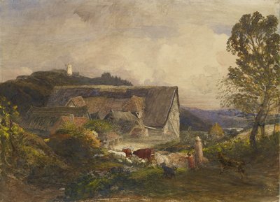 Um curral em Princes Risborough, do século XIX de Samuel Palmer