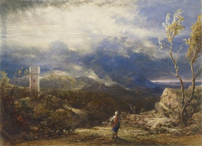 Cristão Descendente no Vale da Humilhação (de &39;O Progresso do Peregrino&39;), 1848 (aguarela e bodycolour) de Samuel Palmer