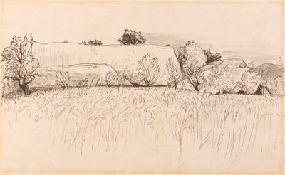 Cornfields com celeiro, Shoreham de Samuel Palmer