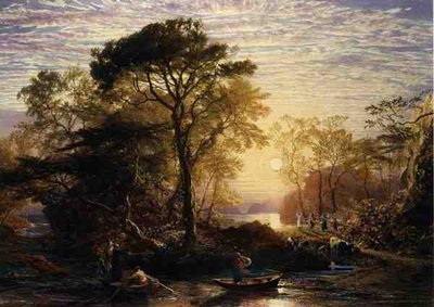 Sir Guyon com o Palmer Attending (aguarela e guache no papel) de Samuel Palmer