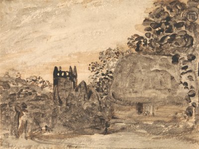 Casa de campo e Igreja de colmo de Samuel Palmer