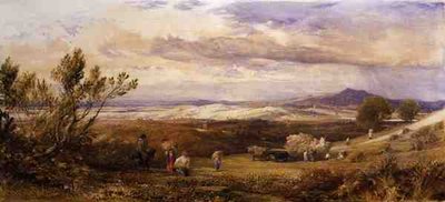 The Cornfield, Manhã Nublada (aguarela) de Samuel Palmer