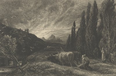 The Early Ploughman, ou The Morning Spread upon the Mountains, antes de 1861. de Samuel Palmer