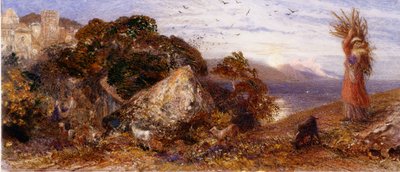 A Lua Nascente (bc, lápis e wc no papel) de Samuel Palmer