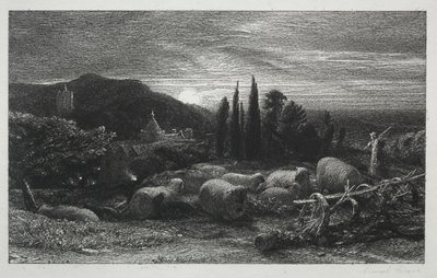 A lua nascente, 1857. de Samuel Palmer