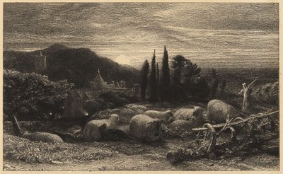 «A Lua Nascente» ou «Uma Pastoral Inglesa» de Samuel Palmer