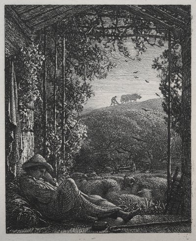O pastor adormecido, 1857. de Samuel Palmer