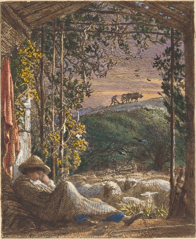 O Pastor Adormecido; De manhã cedo de Samuel Palmer