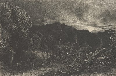 O Lavrador Cansado, ou O Pastor, ou Tardus Bubulcus, começou em de Samuel Palmer