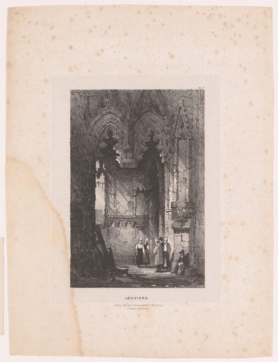 Interior de uma igreja em Louviers
Louviers (título sobre o objecto)
Interiores (título da série)
Interiores (título da série) de Samuel Prout (attributed to)