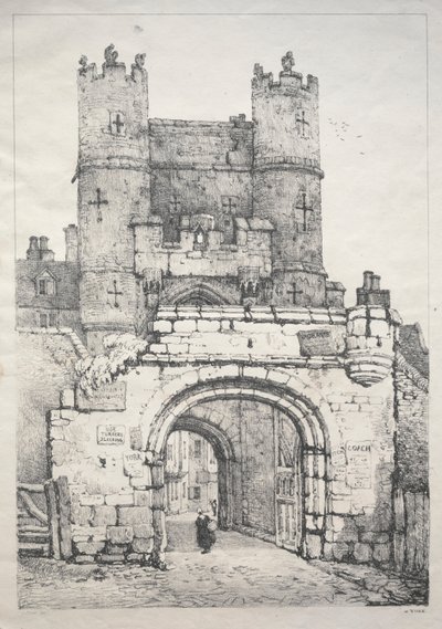 Uma série de edifícios antigos e casas rurais no norte da Inglaterra: At York, Medieval Gate, 18 de Samuel Prout