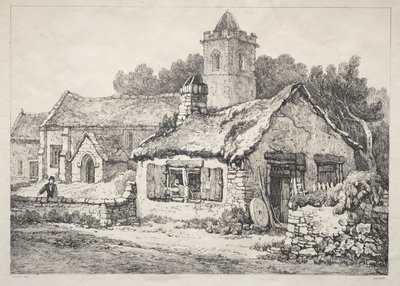 Uma série de edifícios antigos e casas rurais no norte da Inglaterra: Ayton, 1821. de Samuel Prout