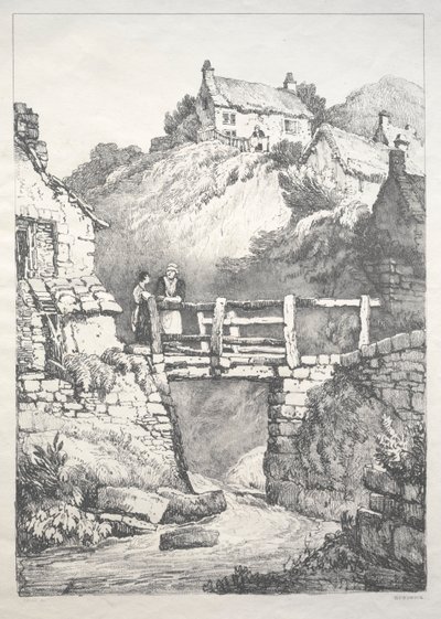 Uma série de edifícios antigos e casas rurais no norte da Inglaterra: Runswick de Samuel Prout